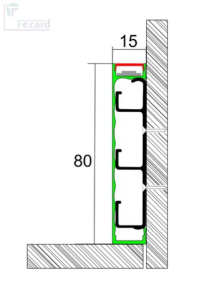 Алюминиевый плинтус Fezard Кабельный ALP-G80-LA Алюминий 80*15*2500 мм в Йошкар-Оле