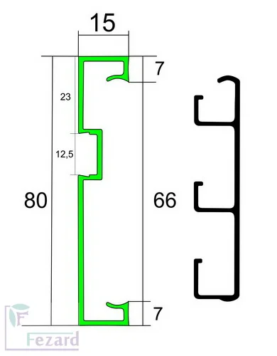Алюминиевый плинтус Fezard Кабельный ALP-G80-LF Алюминий 80*15*2500 мм в Йошкар-Оле
