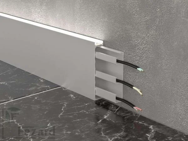 Алюминиевый плинтус Fezard Кабельный ALP-G80-LA Алюминий 80*15*2500 мм в Йошкар-Оле