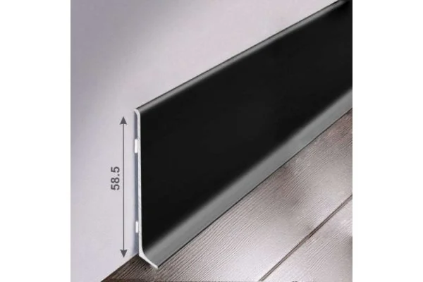 Алюминиевый плинтус Bonkeel ПЛ60 515л Черный (58,5х11,2х2500мм) в Йошкар-Оле