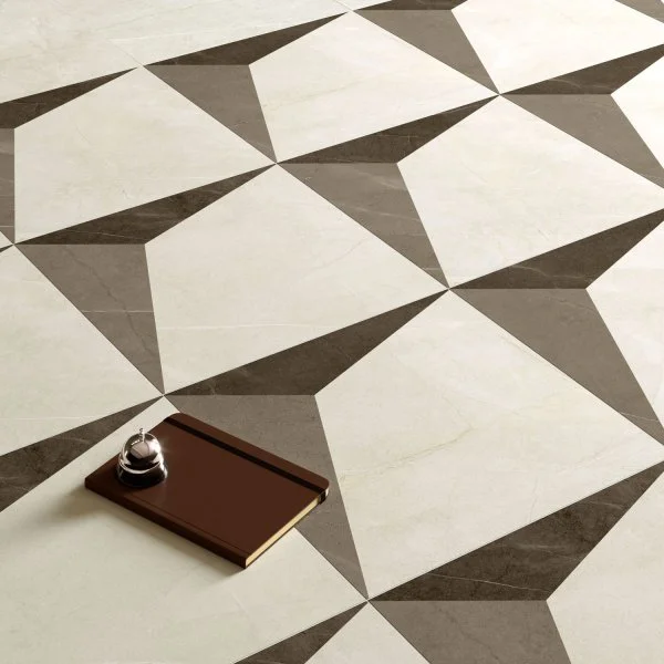 Керамогранит Coliseum Фьямма Уайт Вставка Фрэйм 60х60 (Натуральный и Реттифицированный) в Йошкар-Оле