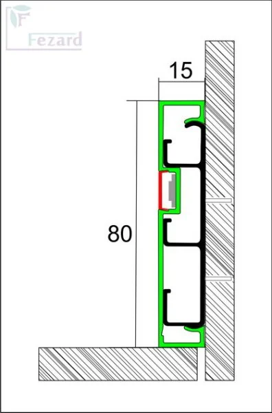 Алюминиевый плинтус Fezard Кабельный ALP-G80-LF Алюминий 80*15*2500 мм в Йошкар-Оле