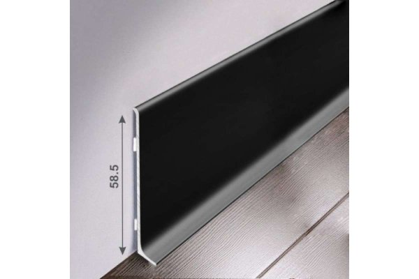 Алюминиевый плинтус Bonkeel ПЛ60 515л Черный (58,5х11,2х2500мм) в #REGION_NAME_DECLINE_PP#