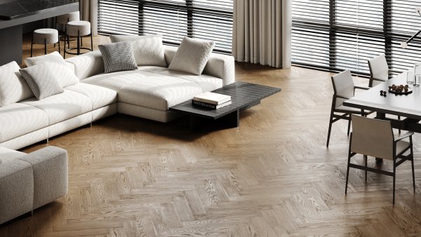 Паркетная доска Quartz Parquet Английская Ёлка Дуб Карельский 33-419 в Йошкар-Оле