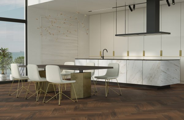 Паркетная доска Quartz Parquet Английская Ёлка Орех Американский 33-400-29 в Йошкар-Оле