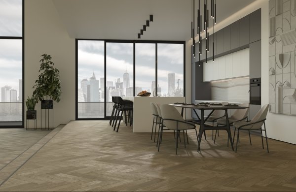 Паркетная доска Quartz Parquet Английская Ёлка Дуб Карельский 33-419 в Йошкар-Оле